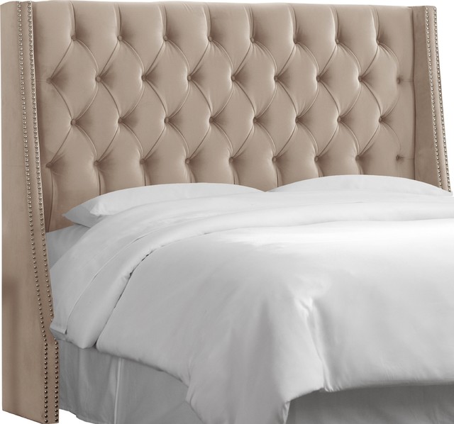 Nail On Tufted Wingback Headboard In Mystere Mondo Nail On Tufted Wingback Headboard In Mystere Mondo Transitional Headboards By Skyline Furniture Mfg Inc