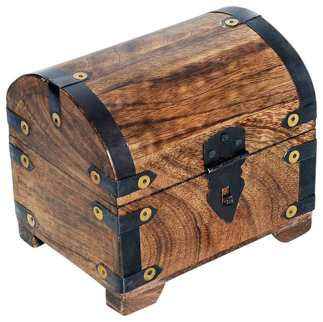 Traditional Storage Chest, Wood and Metal Construction, Perfect for Storage