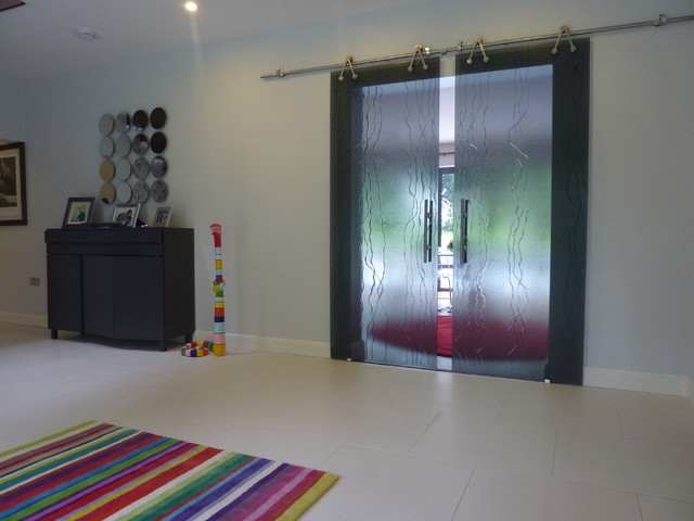 Textured Glass Sliding Doors Contemporary London By Float