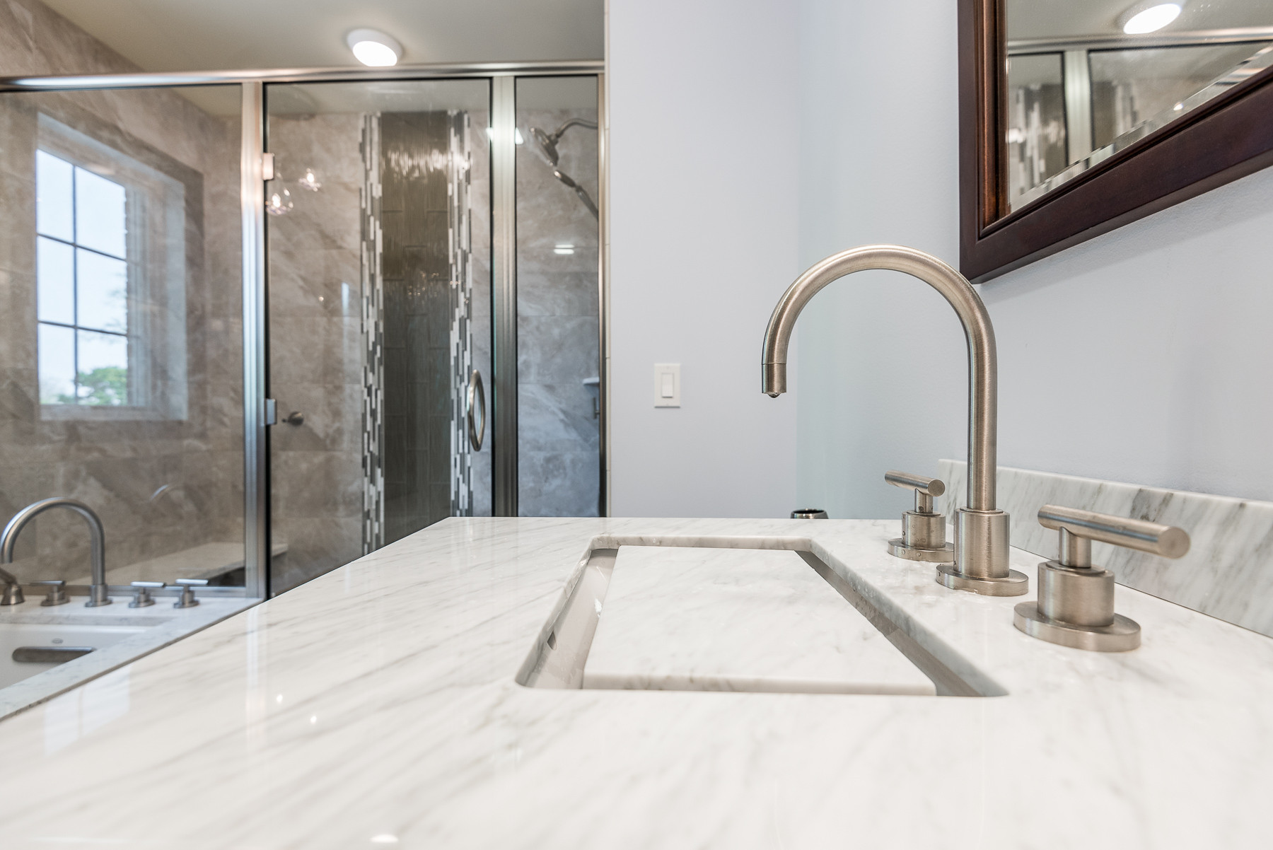 Transitional Bathroom with Modern Twist Champaign