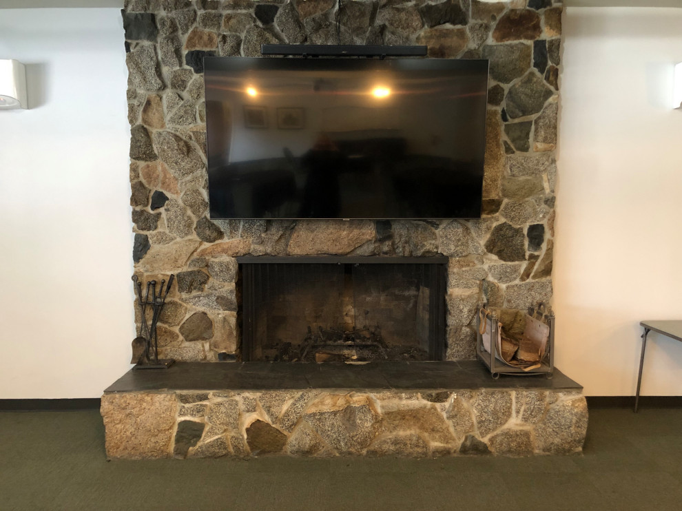 Painting a granite stone fireplace