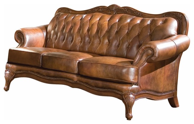 Coaster Victoria Leather Sofa