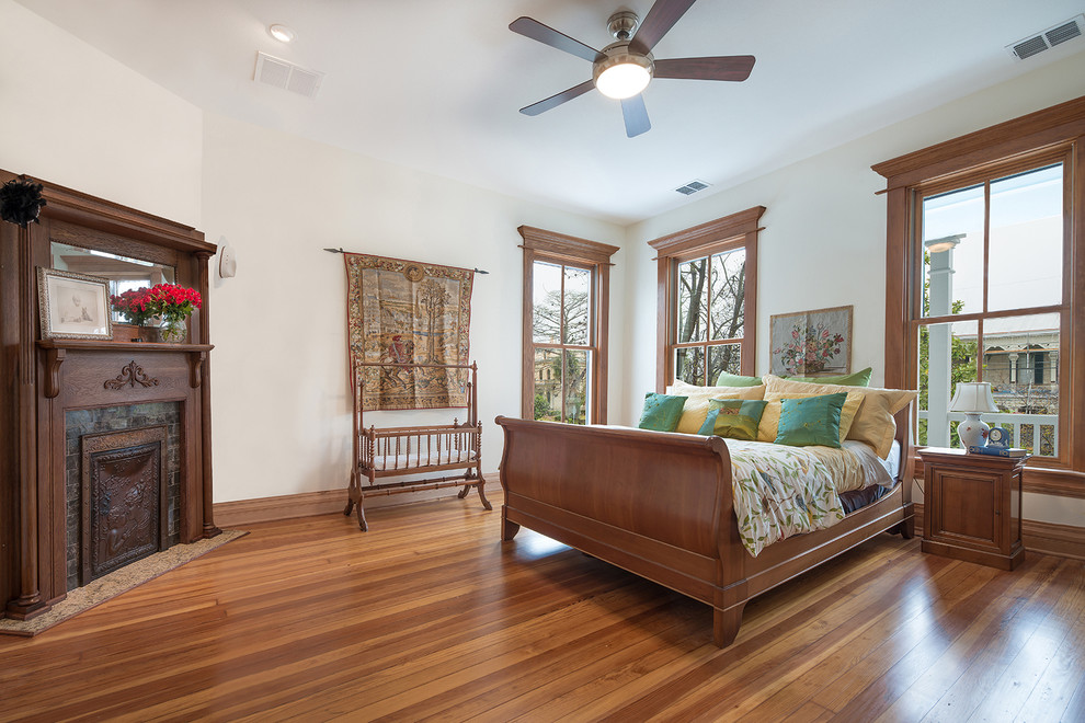 Photo of a traditional bedroom in Austin.