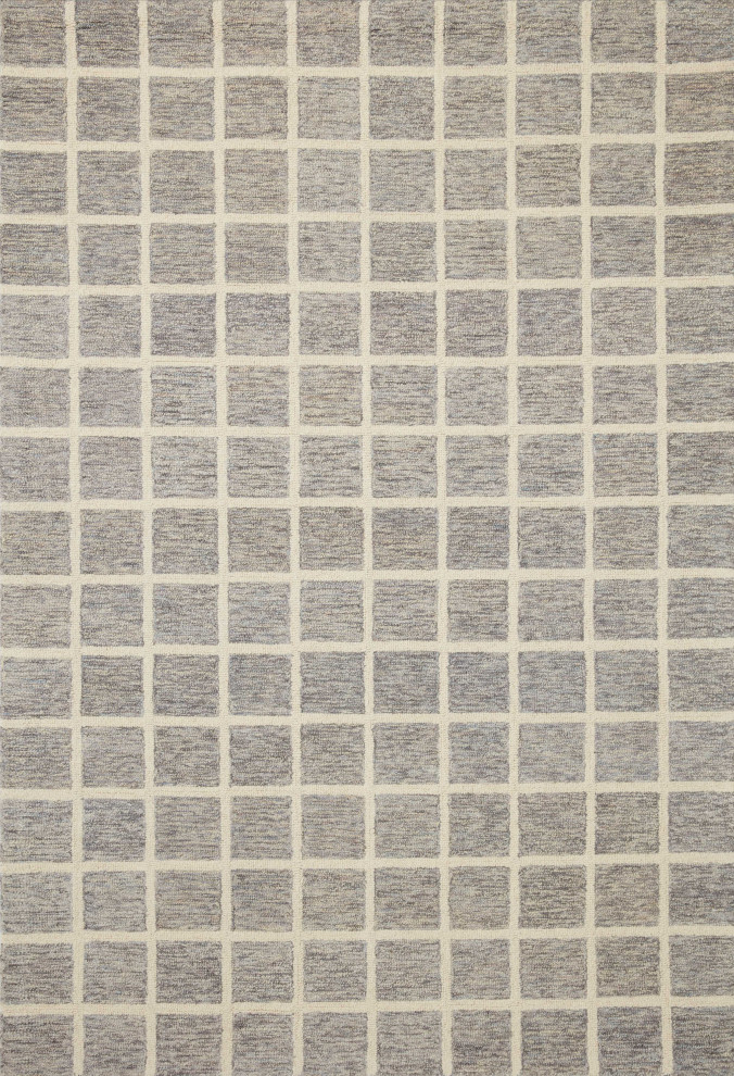 Chris Loves Julia x Loloi Polly Slate/Ivory Area Rug, 7'9" X 9'9