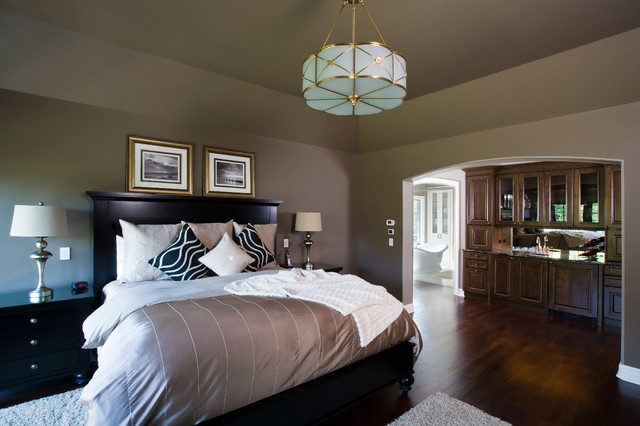 Master Bedroom Featuring Acacia Hardwood Flooring And Tray