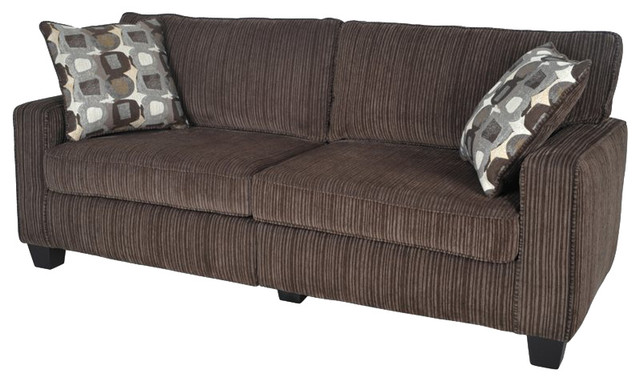 Serta Palisades 78" Track Arm Sofa with Removable Covers Brown