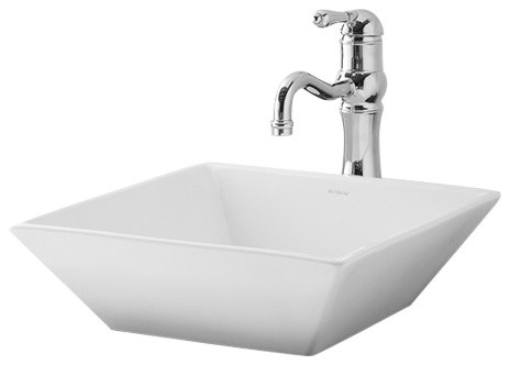 Ronbow 16 1 4 Bowl Formation Square Bathroom Vessel Sink In White 200005 Wh