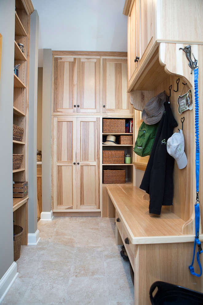 Mid-sized mountain style mudroom photo in Minneapolis