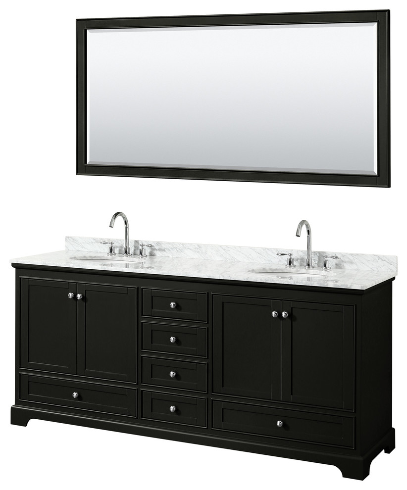 80 inch Double Bathroom Vanity - Transitional - Bathroom Vanities And ...