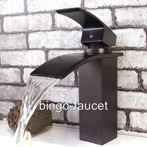Contemporary Waterfall Bathroom Sink Faucets In Oil Rubbed Bronze 8061Q