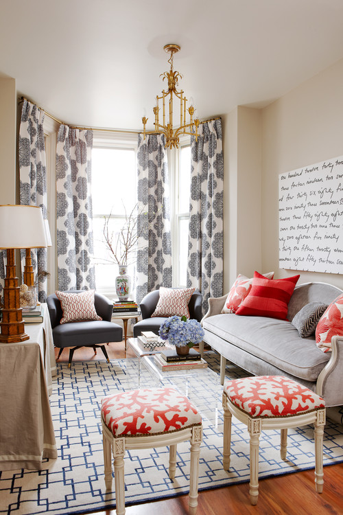 Good Design accent pillows and drapes