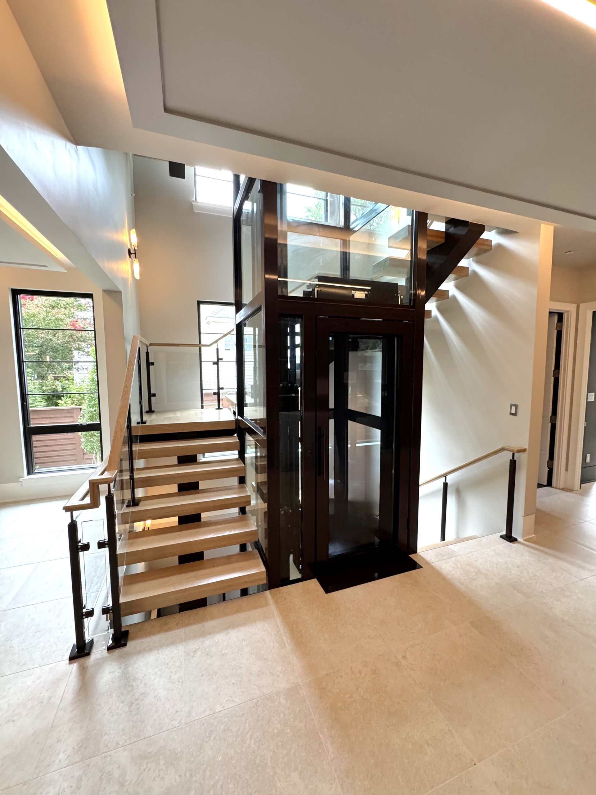 136_Modern Mono-Beam Encircling Glass Elevator, Bethesda, MD 20814