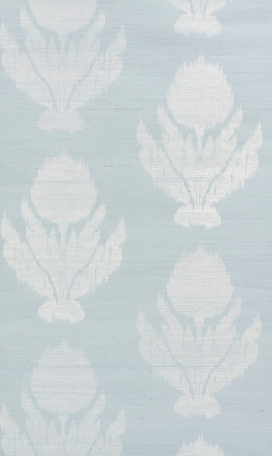 Schumacher Agra Sisal Printed Textured Grasscloth Wallpaper, Sky, 8 YD Rolls - Contemporary - Wallpaper - by Schumacher | Houzz Schumacher Agra Sisal Printed Textured Grasscloth Wallpaper, Sky, 8 YD Rolls - Contemporary - Wallpaper - by Schumacher | Houzz