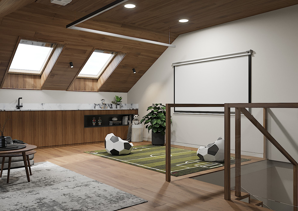 Дом с мансардой в современном стиле