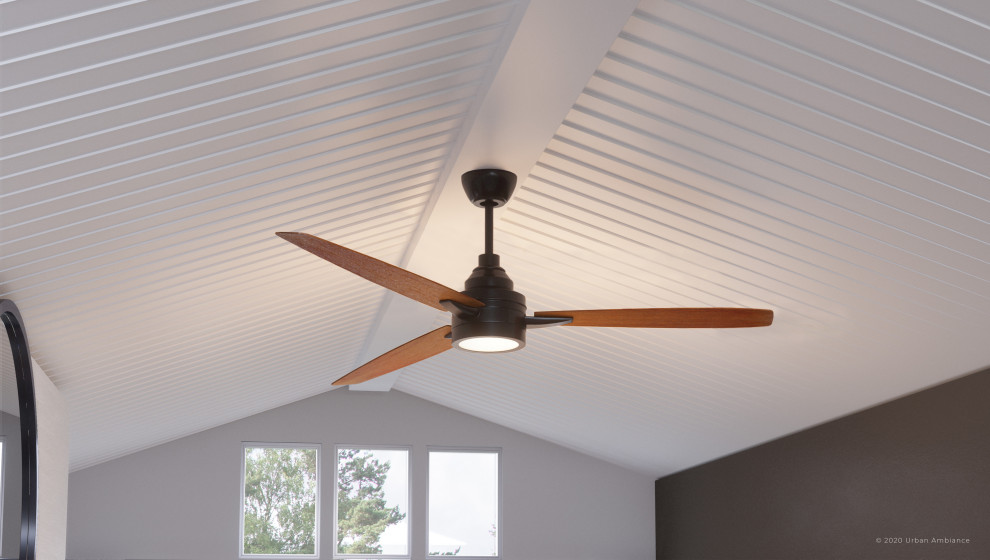 Luxury Mid Century Modern Ceiling Fan, Olde Bronze, UHP9042, Tybee