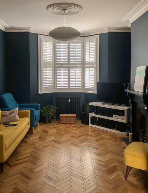 Living Room Shutters retro-vardagsrum