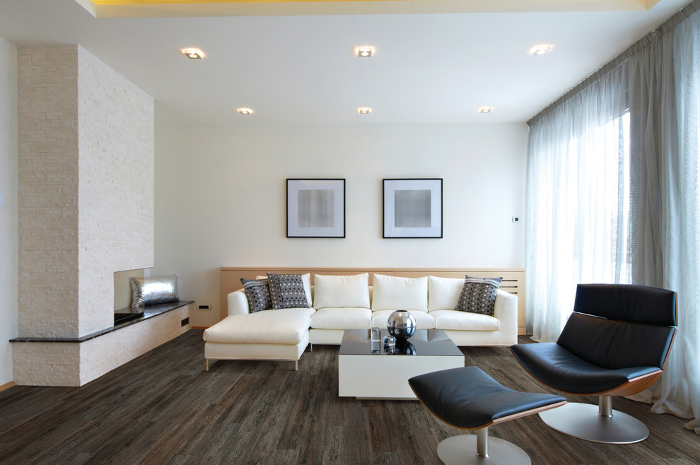 Luxury Vinyl Planks Modern Living Room Miami by Barnards Carpet