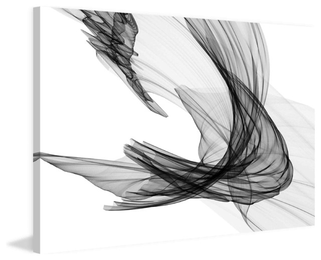 "Abstract Black and White 202904" Print on Canvas by Irena Orlov, 24"x16" Contemporary