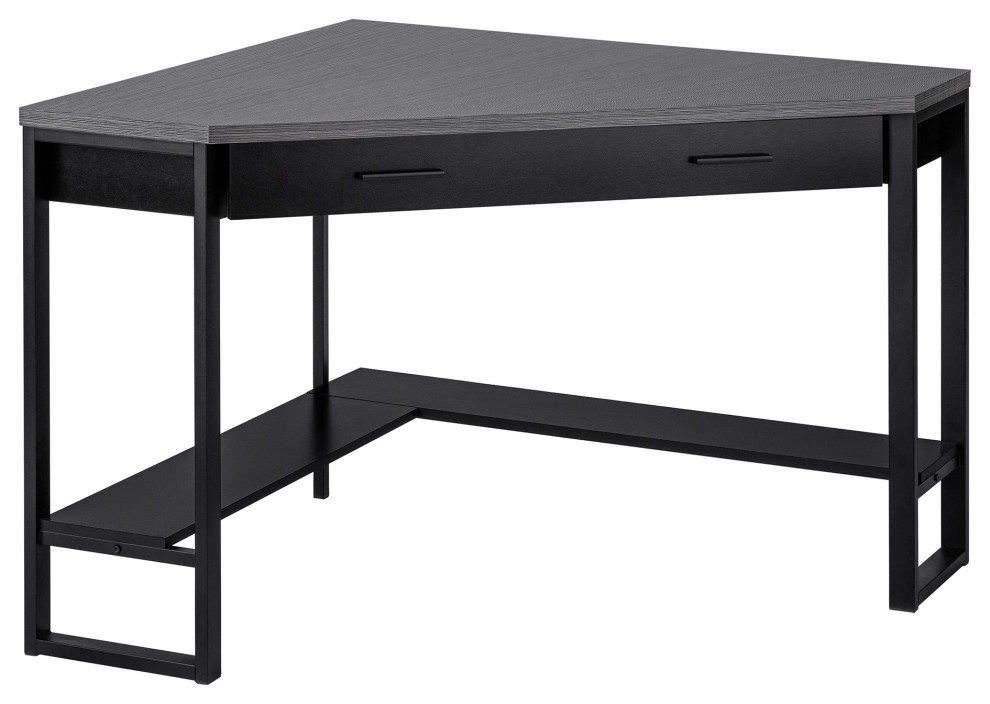 Computer Desk, Home Office, Corner, 42"L, Work, Laptop, Metal, White