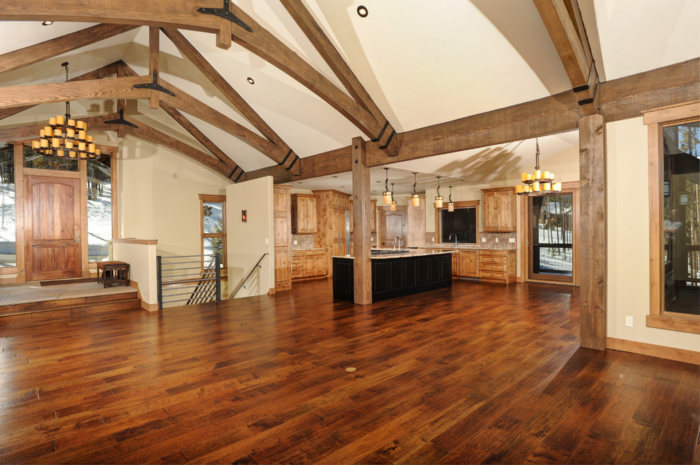 Mountain style kitchen photo in Denver