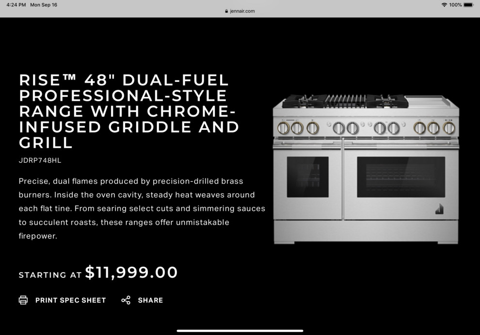 48” Dual Fuel Range JennAir Rise vs Thermador Pro Grand