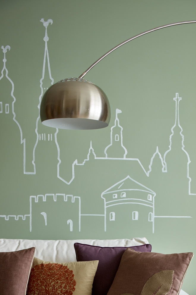 Современная квартира с элементами эко для мамы, дочки и кота