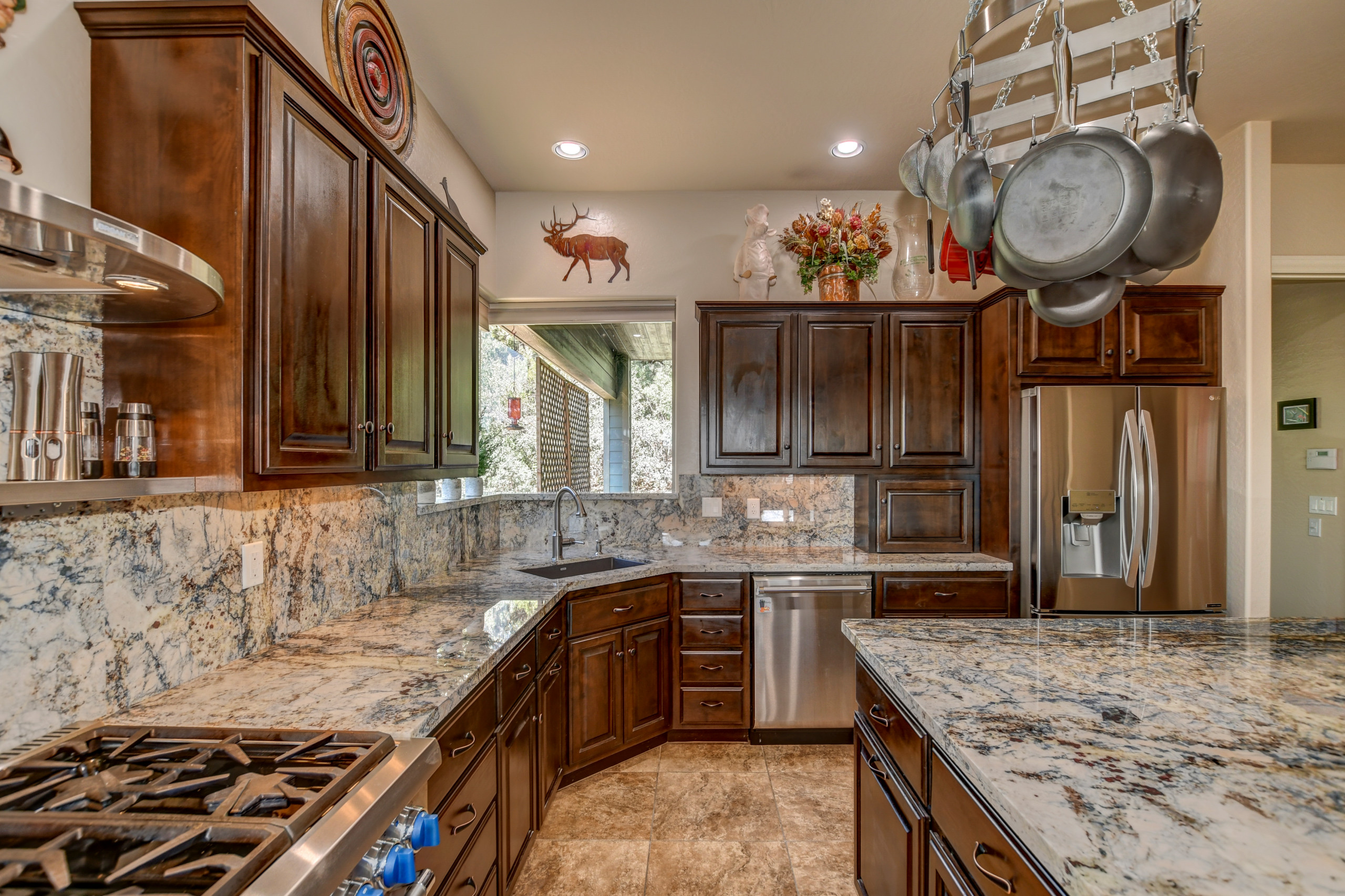 Azul Fantasy Granite with full height back splash