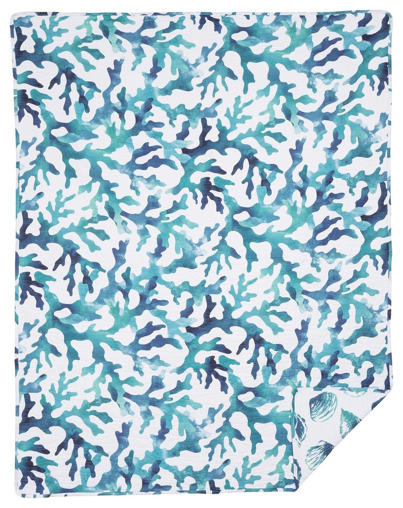 Aqua Reef Quilted Throw