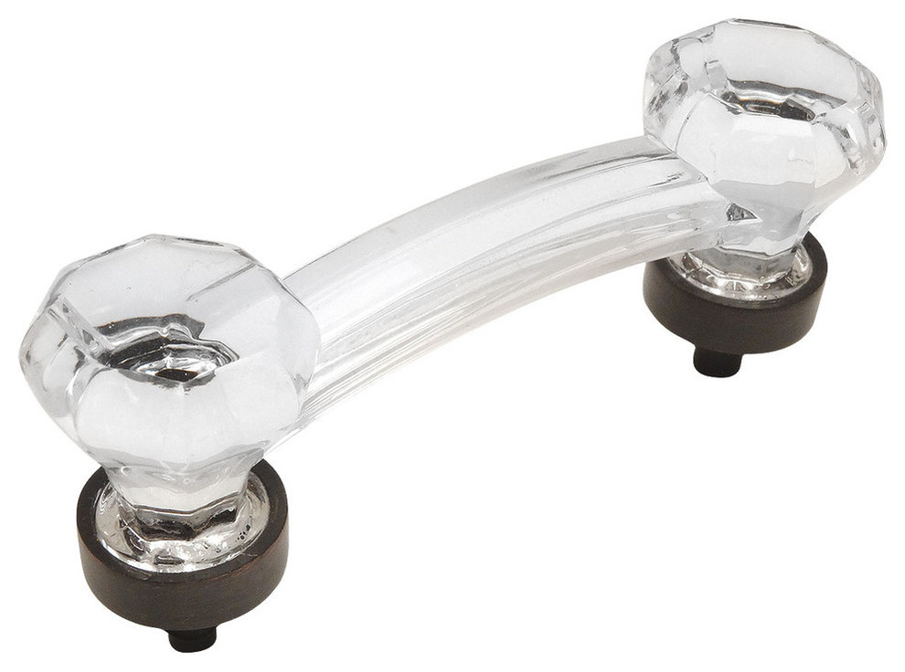 Cosmas 6397ORBC Oil Rubbed Bronze With Clear Glass Cup Pull