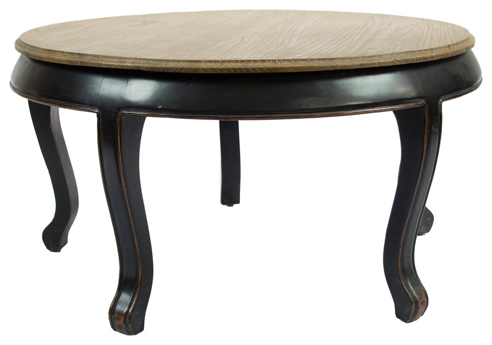 Round Reclaimed Wood Coffee Table Coffee Tables by Redd Furnishings