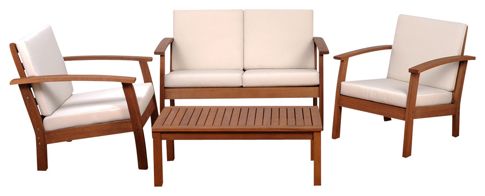 Murano 4 Piece Conversation Set Contemporary Outdoor Dining Sets By Contemporary Furniture Warehouse