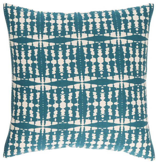 Ridgewood by A. Wyly for Surya Pillow, Teal/Cream, 20' x 20'