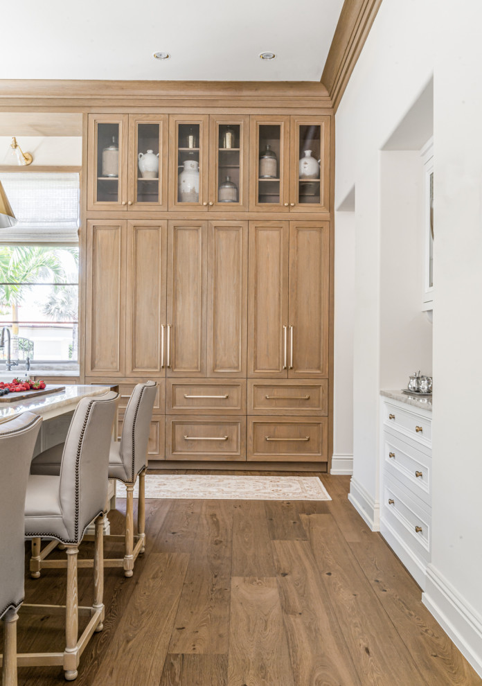 Example of a transitional kitchen design in Miami