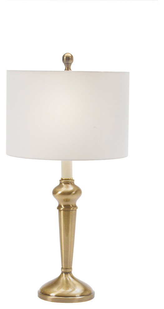 Fangio Lighting's #12707AB 27" Metal Table Lamp In Antique Brass