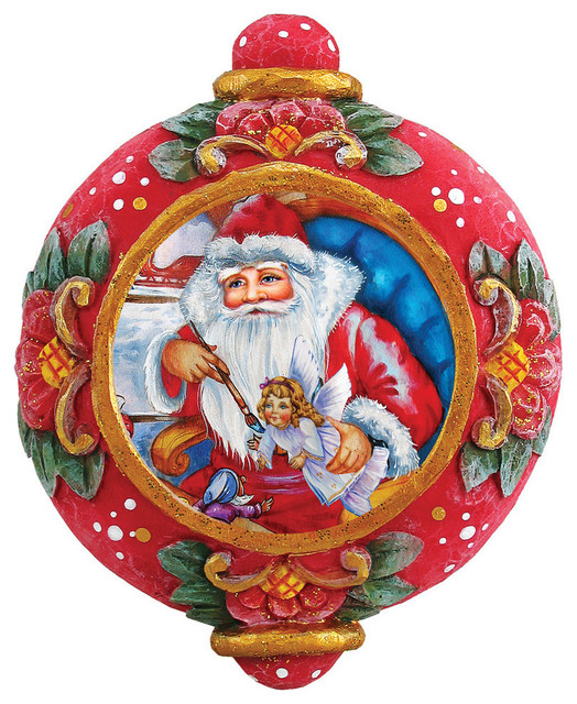 Hand Painted Scenic Ornament Nativity Workshop - Traditional ...