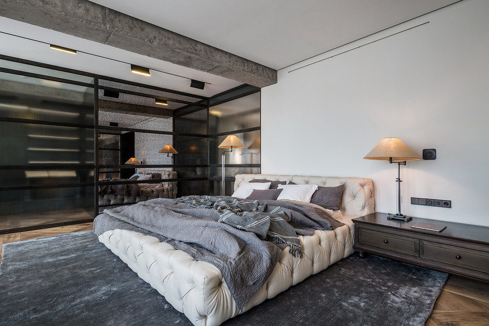 Inspiration for an industrial bedroom in Miami.