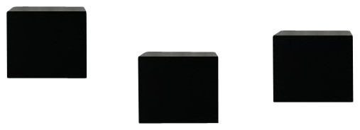 Wall Block Cubes, Black, Set of 3