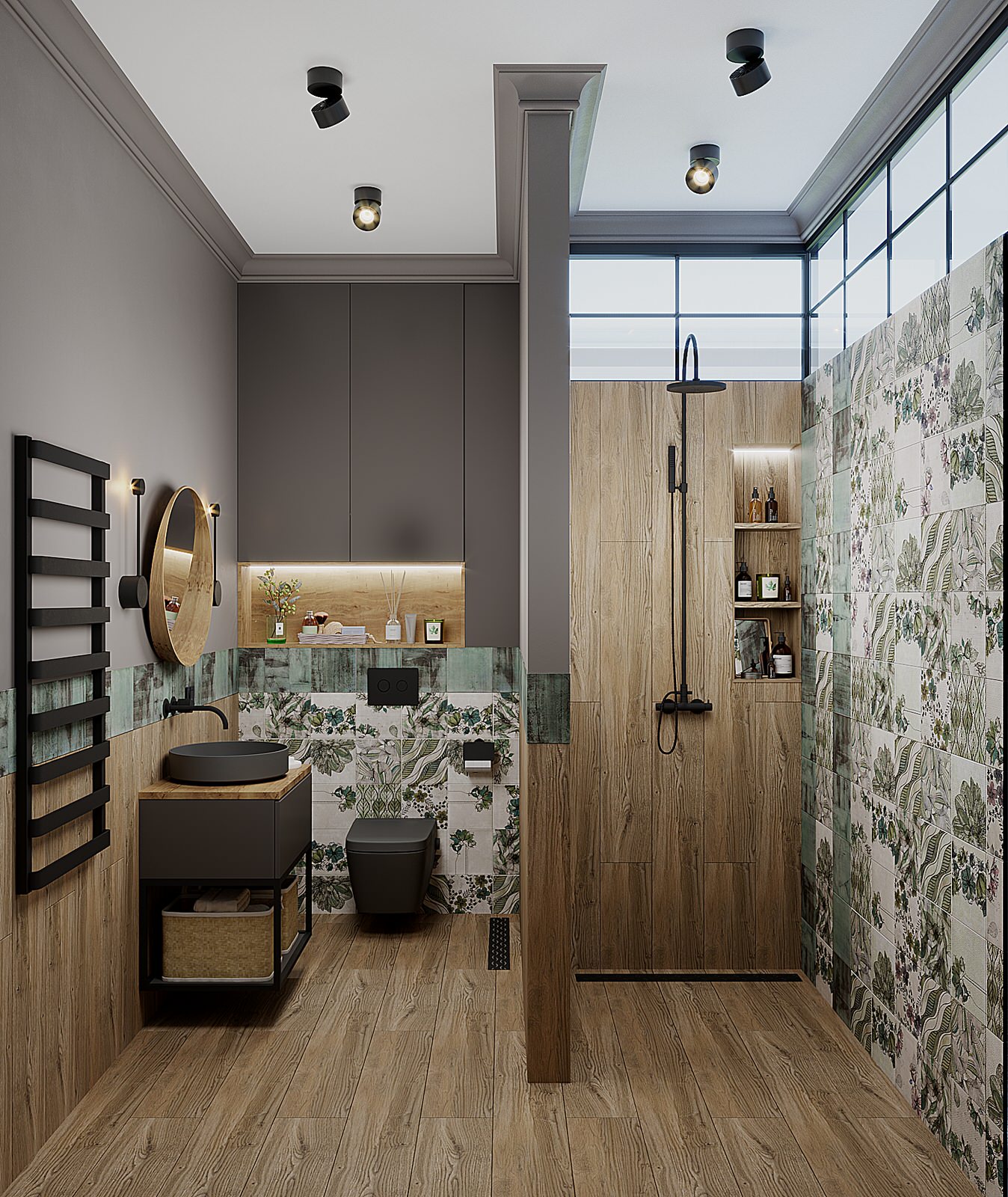 Мужской санузел с душевой