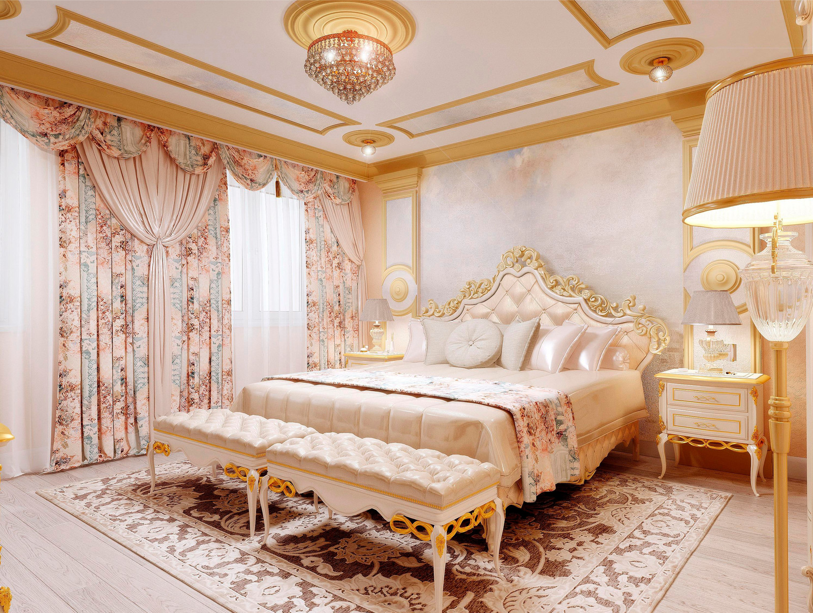 Классический интерьер с элементами греческого стиля