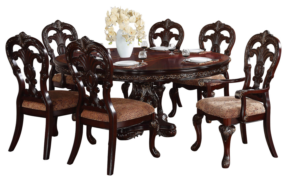 Homelegance Deryn Park Oval Pedestal Dining Table Cherry Victorian Dining Tables By Beyond Stores