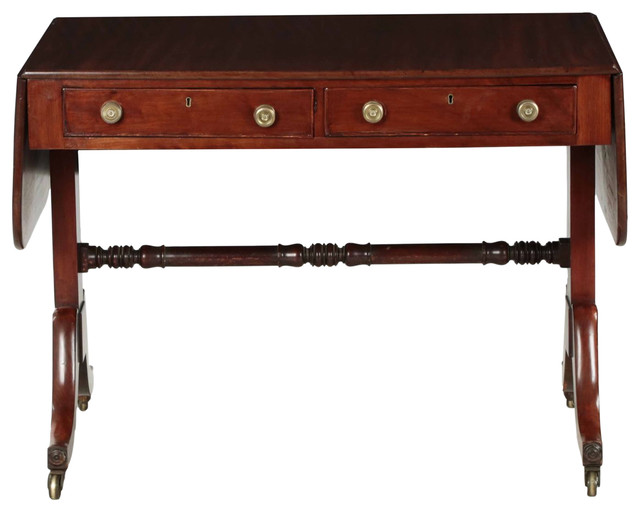 English Regency Period Mahogany Antique Sofa Table 19th Century