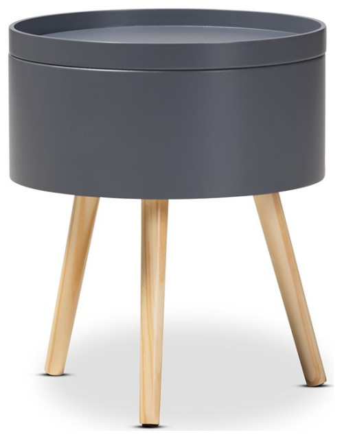 Baxton Studio Jessen Gray Wood End Table with Removable Top