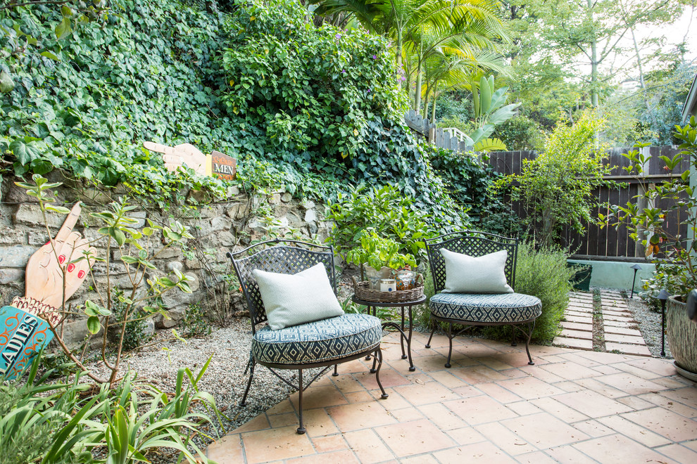 This is an example of an eclectic patio in Los Angeles with no cover.