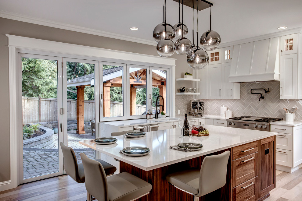 Transitional home design photo in Seattle