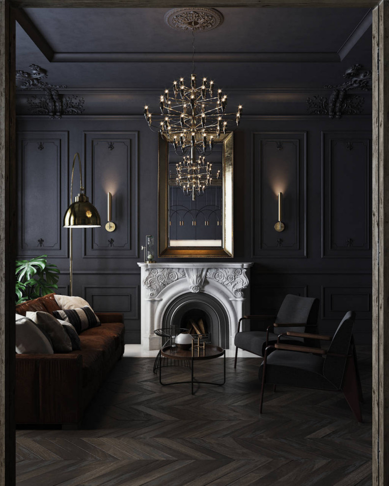 Black interior for a bachelor in St. Petersburg, 75m2