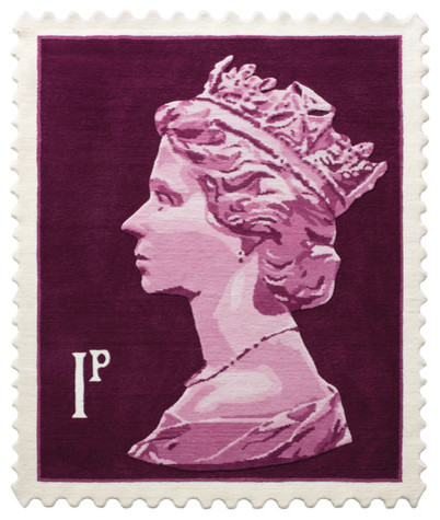 Purple 1p Stamp Rug, 100x120 cm