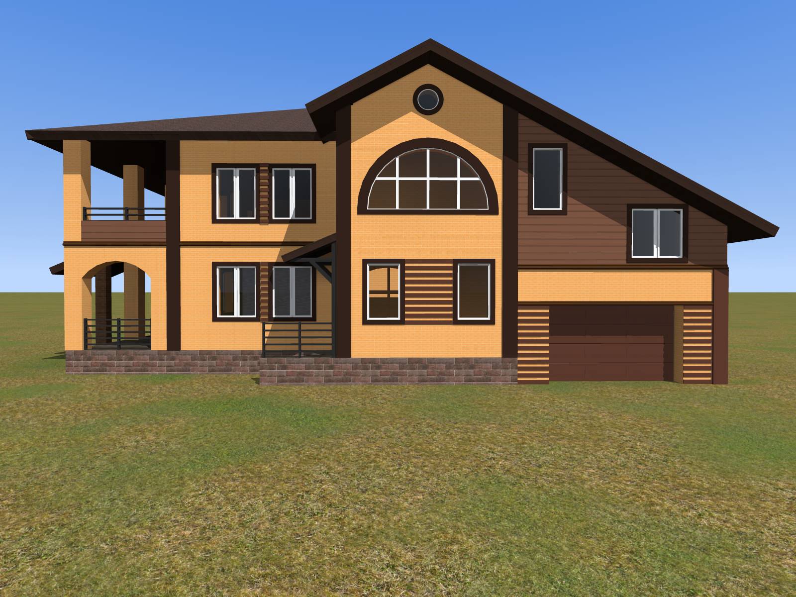 Проект переделки фасада из желтого кирпича