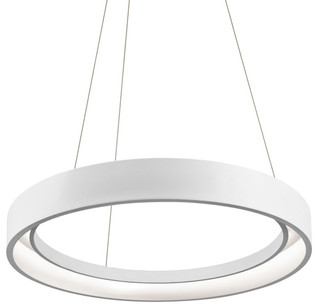 Elan Fornello Large Pendant Fornello LED 24"W Ring Pendant - Textured White