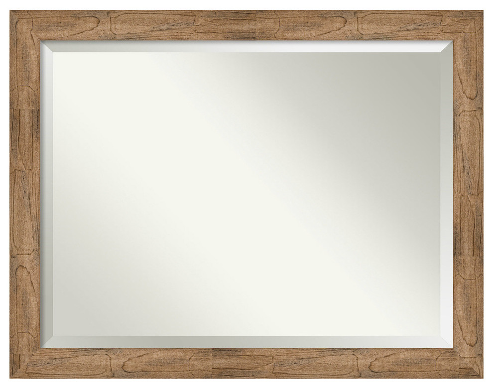 Owl Brown Wood Bathroom Mirror, 45x35