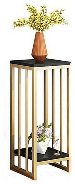 Simple Modern Home Plant Stand for Indoor Porch, Balcony, Gold/black, H29.5"